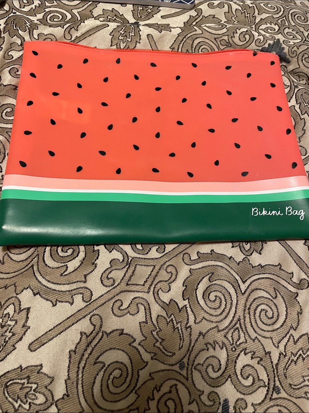 Old Navy Watermelon Print Bikini Bag - Coral, Green & Black